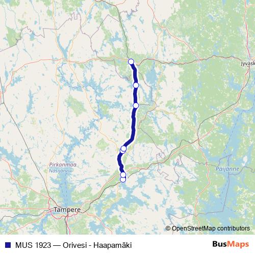 MUS 1923 rail Line Map