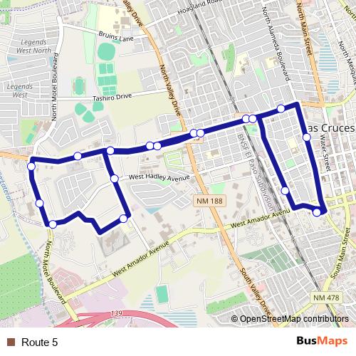 Route 5 bus Line Map