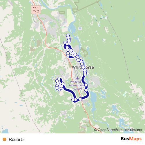 Route 5 bus Line Map