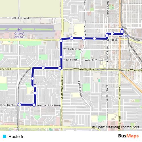 Route 5 bus Line Map