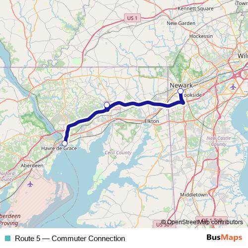 Route 5 bus Line Map