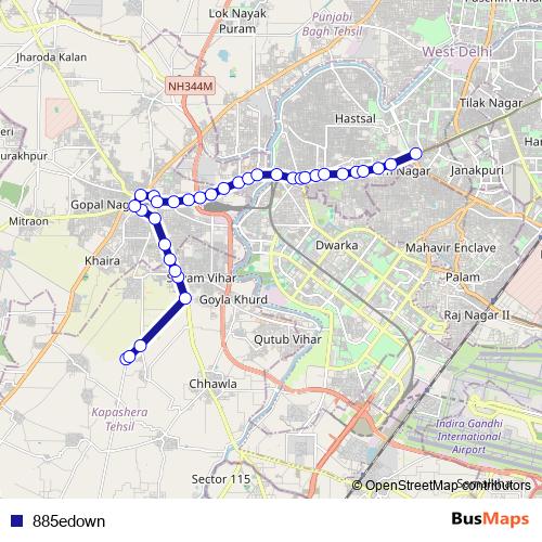 885edown bus Line Map