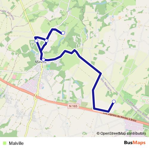 Malville bus Line Map