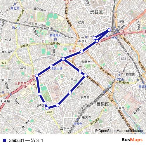 Shibu31 bus Line Map