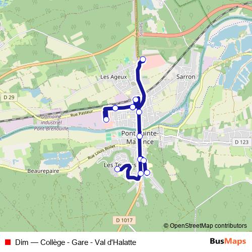 Dim bus Line Map