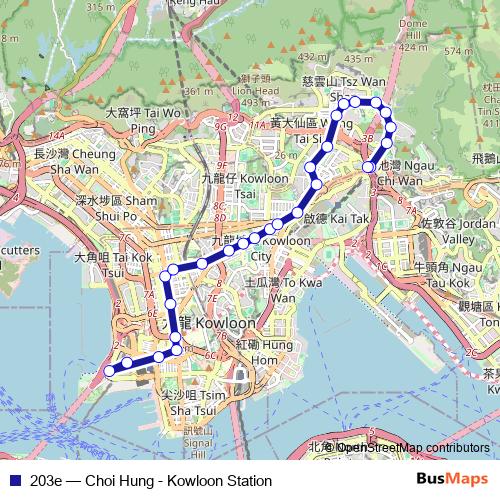 203e bus Line Map