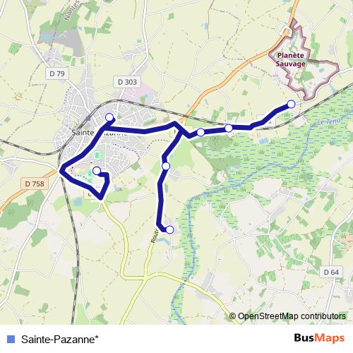 Sainte-Pazanne* bus Line Map