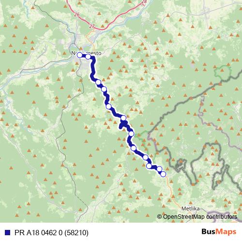 PR A18 0462 0 (58210) bus Line Map