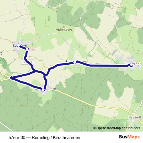 57erm00 bus Line Map