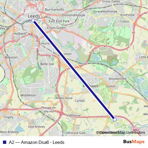 A2 bus Line Map