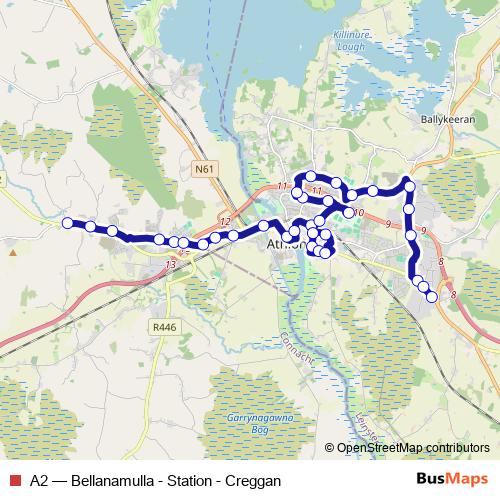 A2 bus Line Map