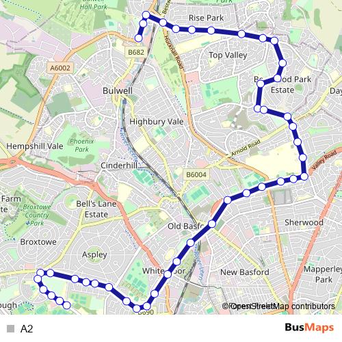 A2 bus Line Map
