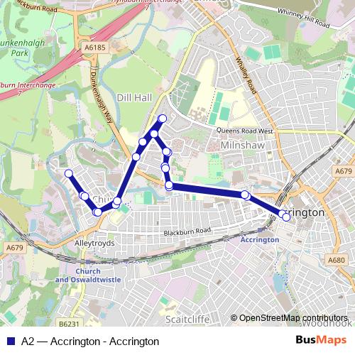 A2 bus Line Map