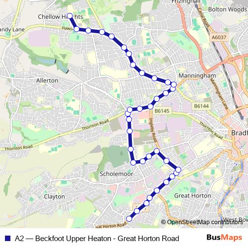 A2 bus Line Map