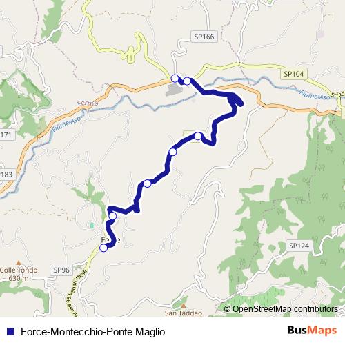 Force-Montecchio-Ponte Maglio bus Line Map