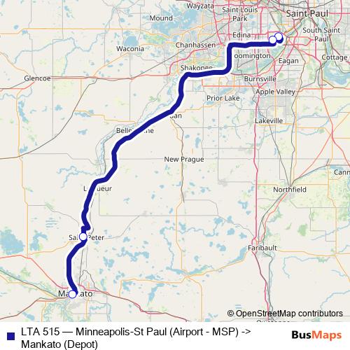 LTA 515 bus Line Map