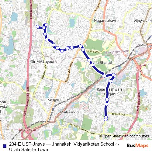 234-E UST-Jnsvs bus Line Map