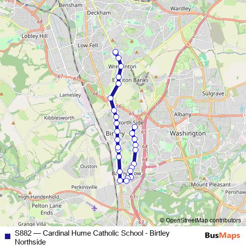 S882 bus Line Map