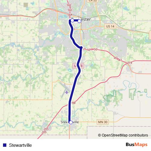 Stewartville bus Line Map