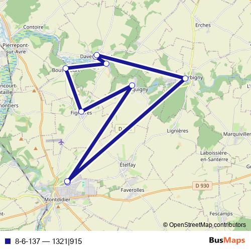 8-6-137 bus Line Map