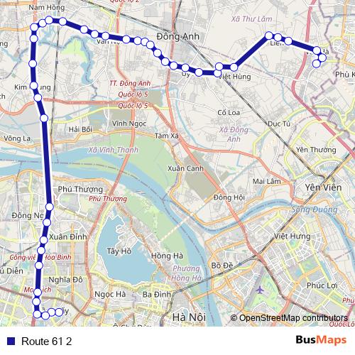 Route 61 2 bus Line Map