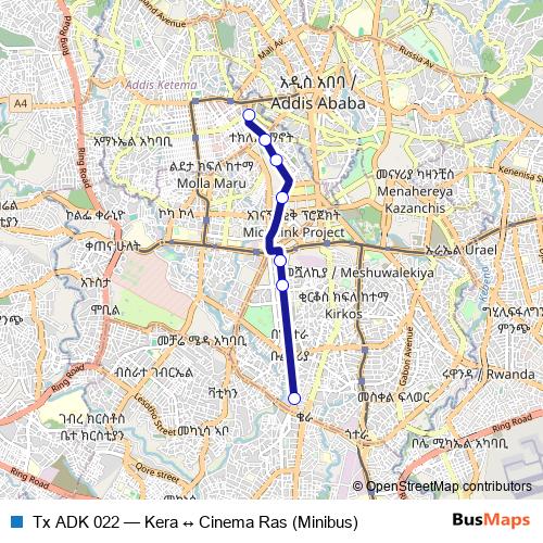 Tx ADK 022 bus Line Map