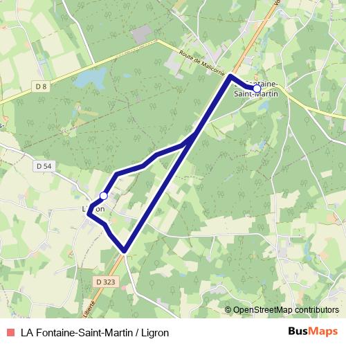 LA Fontaine-Saint-Martin / Ligron bus Line Map