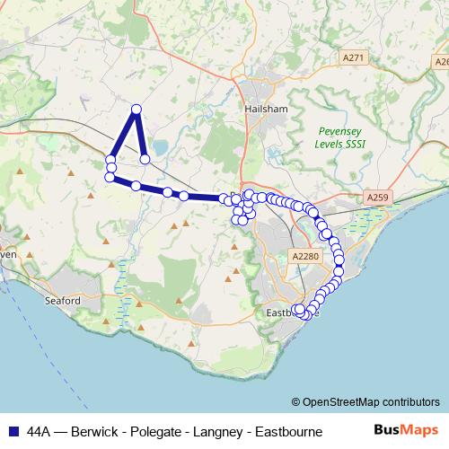 44A bus Line Map
