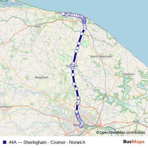 44A bus Line Map