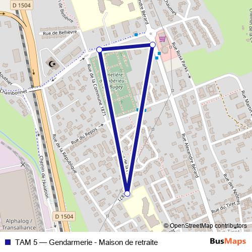 TAM 5 bus Line Map