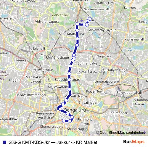286-G KMT-KBS-Jkr bus Line Map