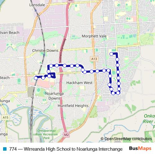 774 bus Line Map