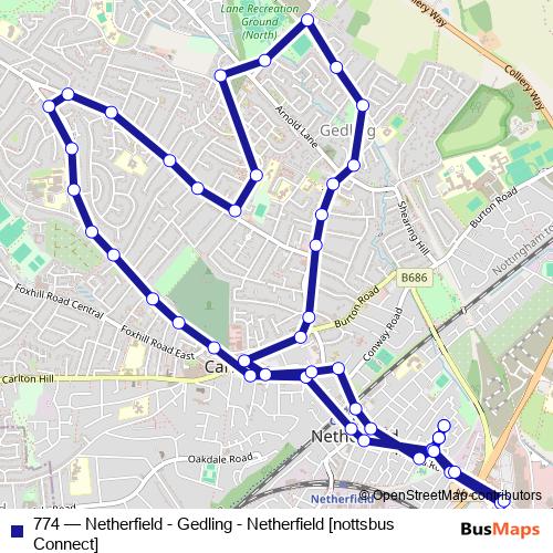 774 bus Line Map