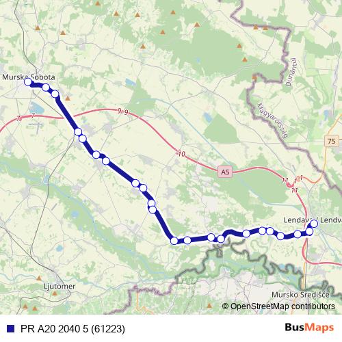 PR A20 2040 5 (61223) bus Line Map