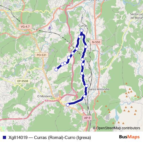 Xg814019 bus Line Map