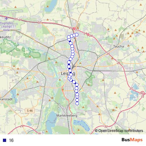 16 tram Line Map