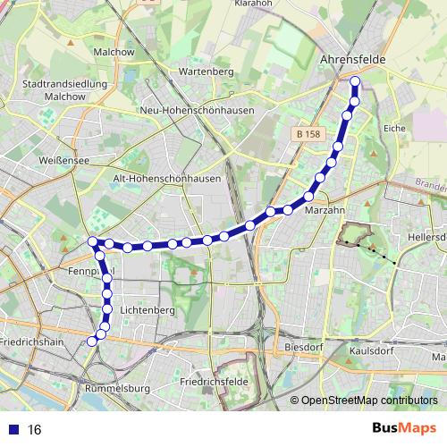 16 tram Line Map