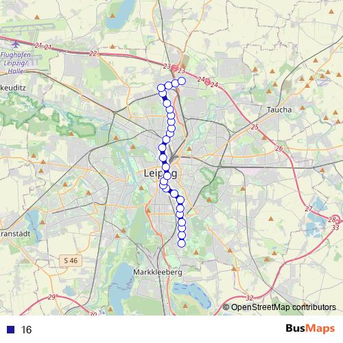 16 tram Line Map
