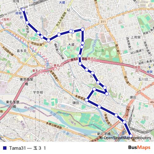 Tama31 bus Line Map