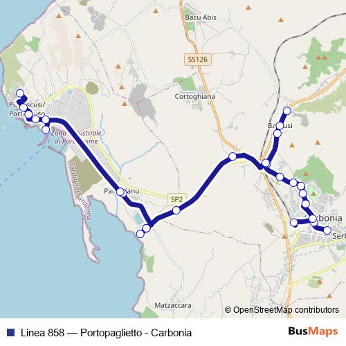 Linea 858 bus Line Map