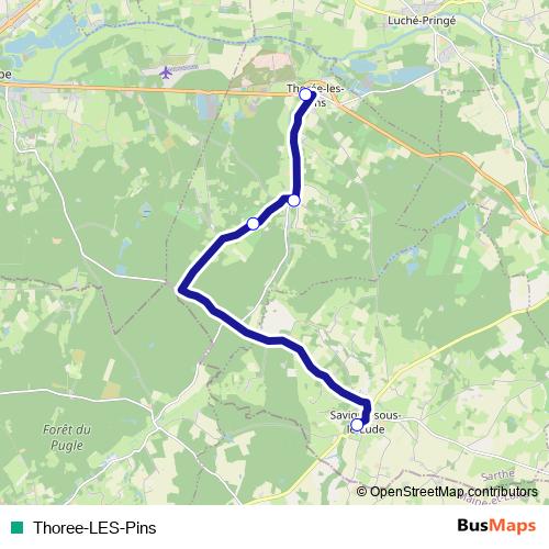 Thoree-LES-Pins bus Line Map