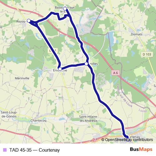 TAD 45-35 bus Line Map