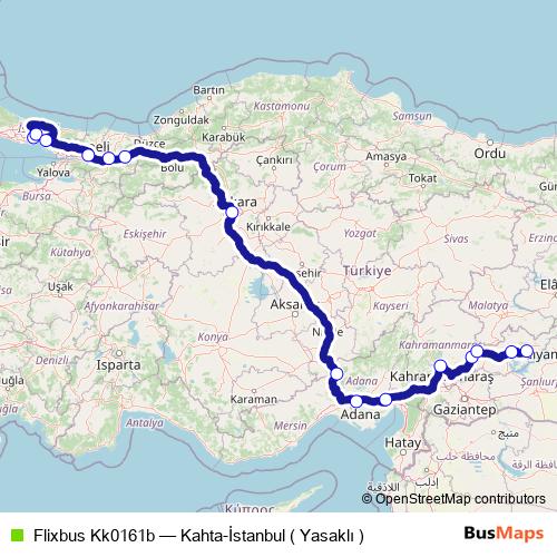 Flixbus Kk0161b bus Line Map