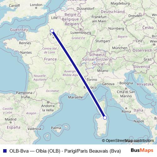 OLB-Bva air Line Map
