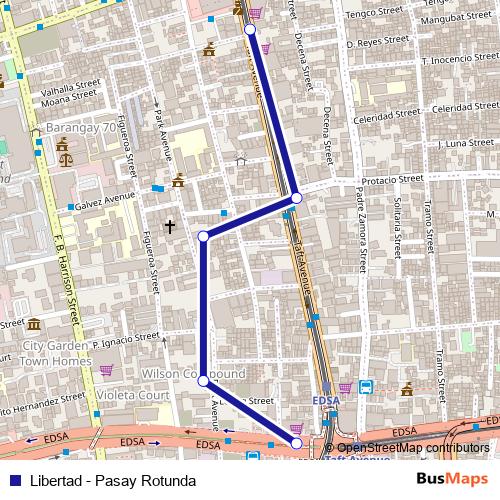 Libertad - Pasay Rotunda bus Line Map