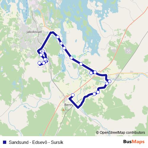 Sandsund - Edsevö - Sursik bus Line Map