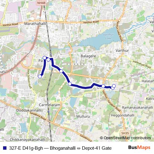 327-E D41g-Bgh bus Line Map