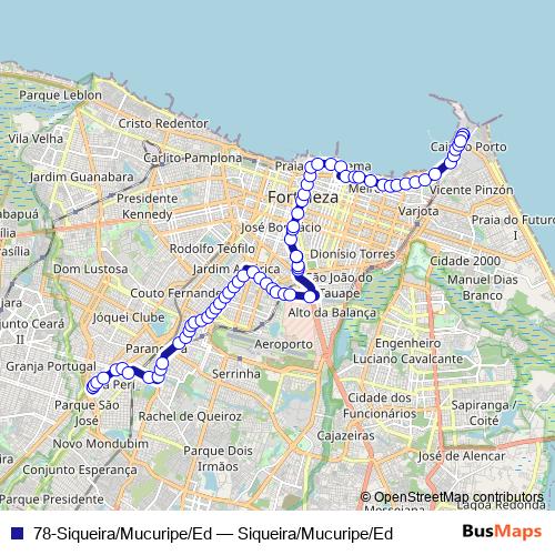 78-Siqueira/Mucuripe/Ed bus Line Map