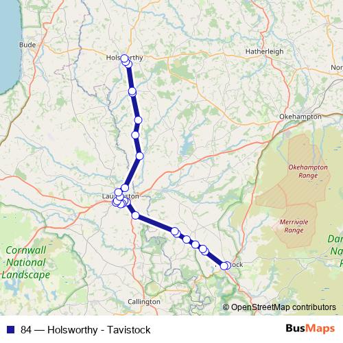 84 bus Line Map