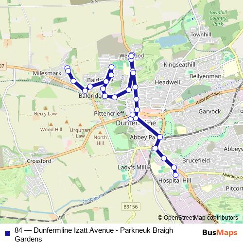 84 bus Line Map